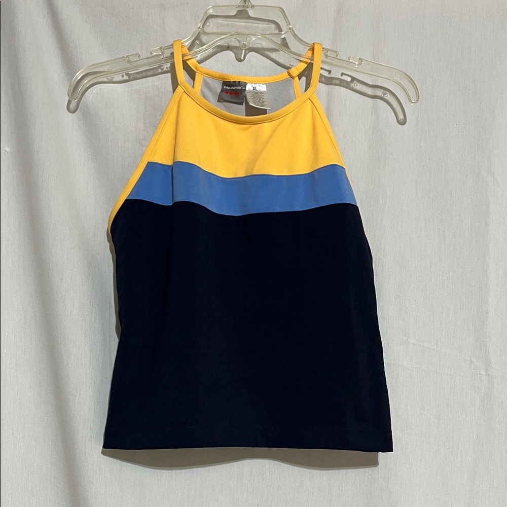 Prospirit Yellow, Blue & Navy blue activewear tank Top  cool max lining size xl